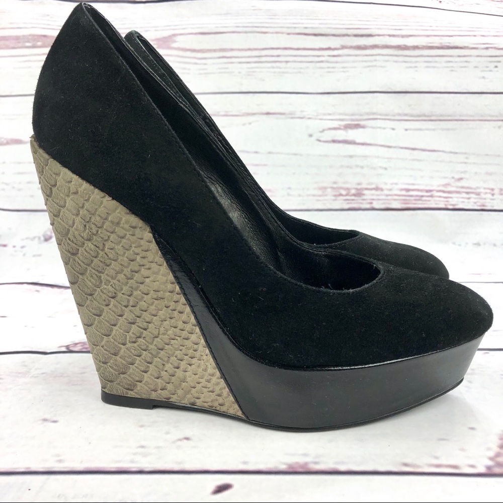 Steven Cathi Leather Wedge Platform Shoes 6 1/2